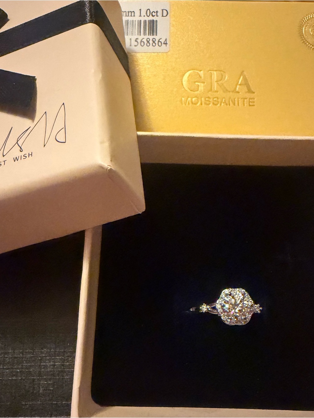 GRA Certified 1ct Moissanite Snowflake Halo Ring S925 Sterling Silver size 7